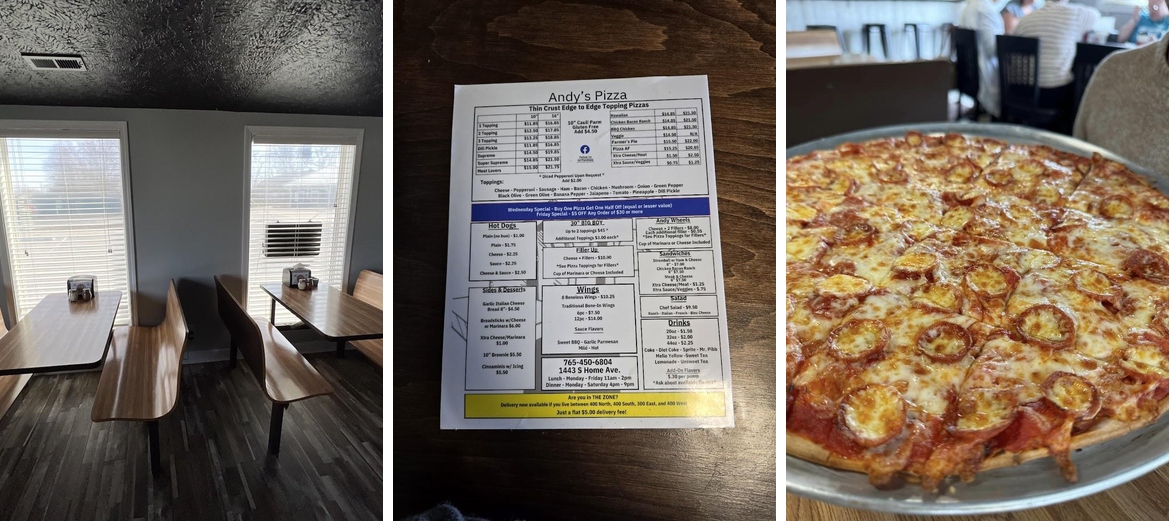 Andy's Pizza Menu