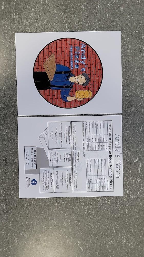 Andy's Pizza Menu image 2